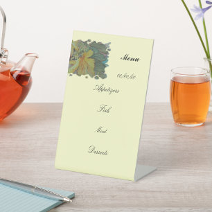 Signe De Table Menu aquarelle feuilles d'automne avec baies