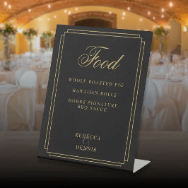 Signe De Table Menu Art Déco Black And Gold