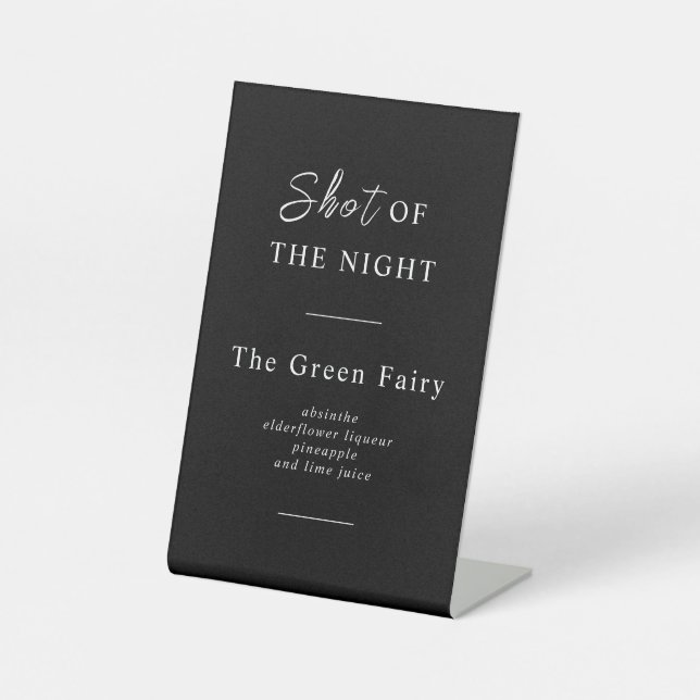 SIGNE DE TABLE MENU BAR CLASSIQUE NOIR ET BLANC (Recto)