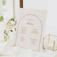 Menu Boho Arch Mariage ivoire simple Boisson