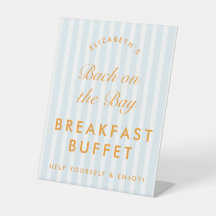 Menu Buffet Vintage Bachelorette Bleu & Orange