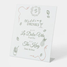 Menu Caste Mariage Monogramme Boissons
