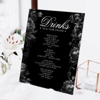 Menu classique Mariage noir gothique
