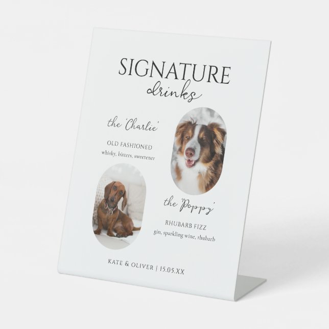Signe De Table Menu Consommation de signature pour animaux (Recto)