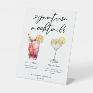 Signe De Table Menu de boissons sans alcool Shirley Temple Lemon 