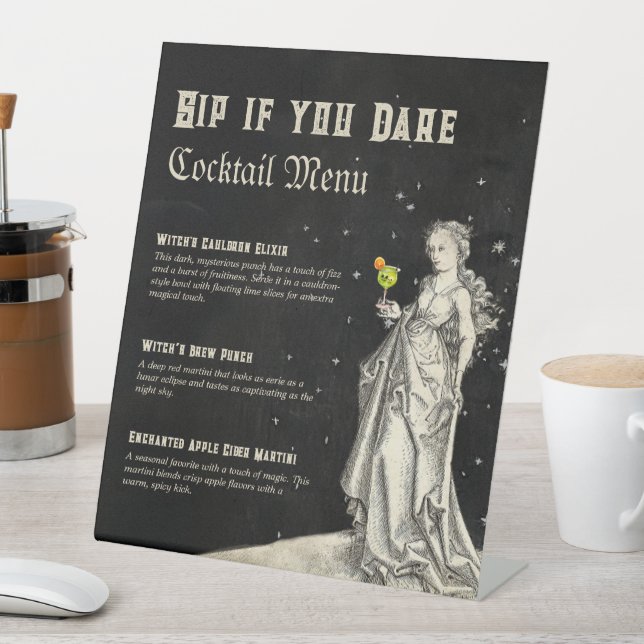 Signe De Table Menu de cocktail de soirée Halloween sur le thème  (In SItu)