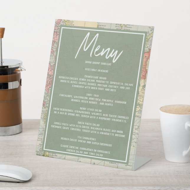 Signe De Table Menu de la Baby Shower "Oh The Places..." (In SItu)