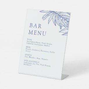 Signe De Table Menu de la barre botanique quelque chose de bleu s