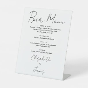 Signe De Table Menu de la barre de script minimaliste noir et bla