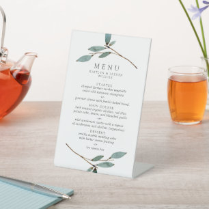Signe De Table Menu de la collection de Mariages de liss botaniqu