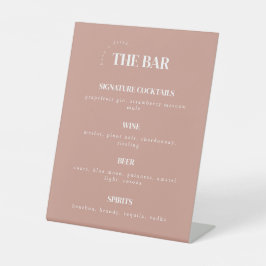 Signe De Table Menu de la Mariage Rose moderne Dusty