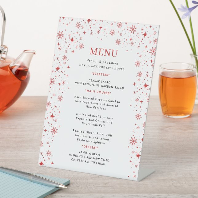 Signe De Table Menu de mariage (In SItu)