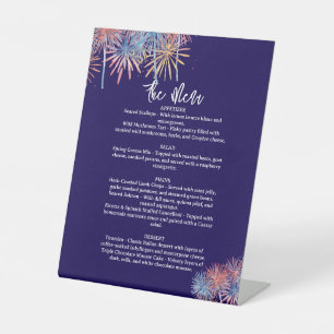 Signe De Table Menu de mariage du 4 juillet, Menu minimaliste