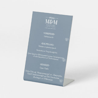 Signe De Table Menu de mariage Dusty Blue 01 Culot