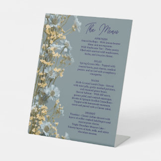 Signe De Table Menu de mariage floral, Menu minimaliste, Élégant