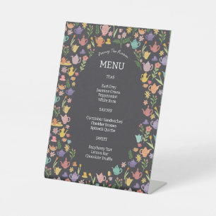 Signe De Table Menu de thé mignon personnalisé COLORÉ