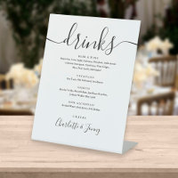 Menu des boissons à l'écriture noire et blanche Si