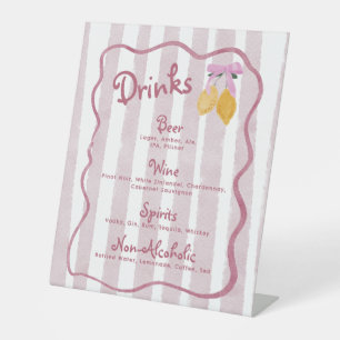 Signe De Table Menu des boissons pour Baby Shower italienne au ci