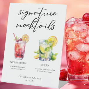 Signe De Table Menu des boissons sans alcool Shirley Temple Mojit
