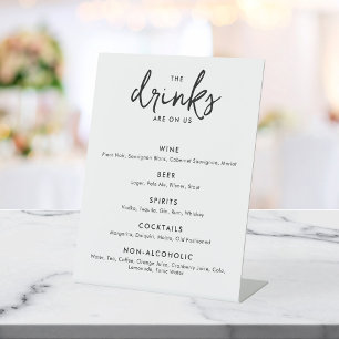 Signe De Table Menu du bar à boissons minimaliste moderne pour Ma