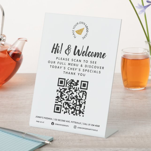 Signe De Table Menu Invité Code QR entreprise personnalisé Signal (In SItu)