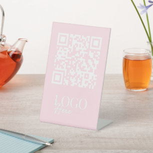 Signe De Table Menu Logo QR Code business Moderne Minimal Simple