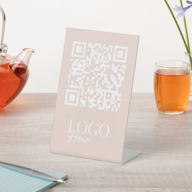 Signe De Table Menu Logo QR Code business Moderne Minimal Simple (In SItu)