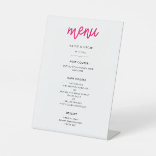 Signe De Table Menu mariage calligraphie moderne
