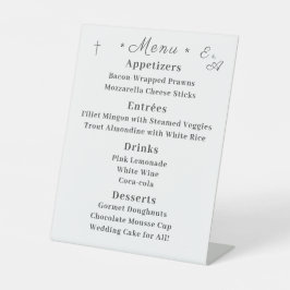 Signe De Table Menu Mariage catholique monogramme
