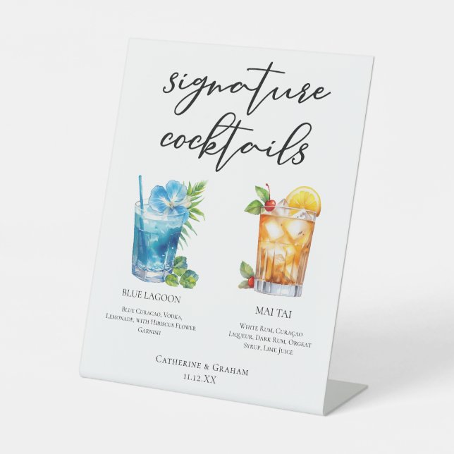 Signe De Table Menu Mariage Cocktails Signature Tropical (Recto)