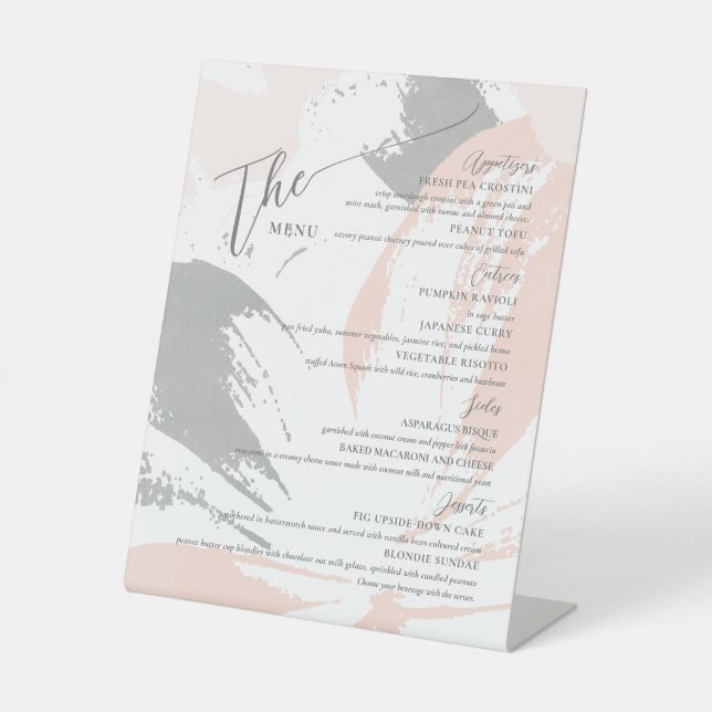 Signe De Table Menu Mariage formel Élégant (Recto)