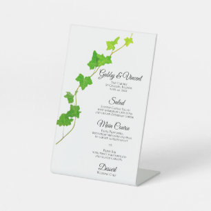 Signe De Table Menu Mariage Green English Ivy Foliage