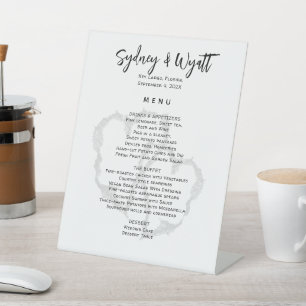 Signe De Table Menu Mariage permanent Coeurs sculptés