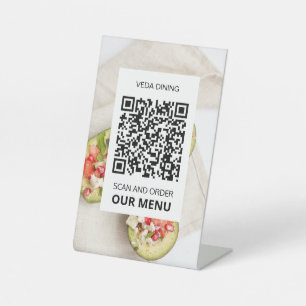 Signe De Table menu personnalisé Photo Restaurant Scan QR Code