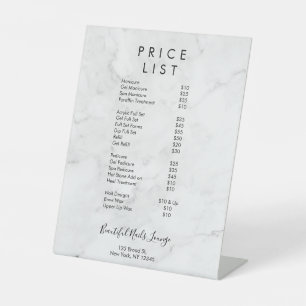 Signe De Table Menu Prix Salon à ongles de marbre