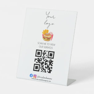 Signe De Table Menu professionnel qr code sans contact