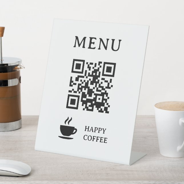 Signe De Table Menu QR Code Restaurant | 8" x 10" (In SItu)