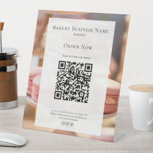 Signe De Table Menu QR de la boulangerie personnalisée
