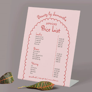 Signe De Table Menu Retro Rose Rouge Whimsical Arch Girly Prix