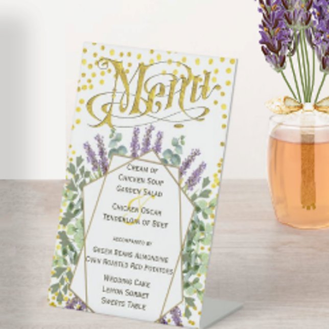 Signe De Table Menu RetroTypographie Abstraite de cadre géométriq (Créateur téléchargé)