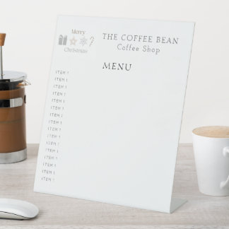 Signe De Table Menu saisonnier du café de Noël moderne