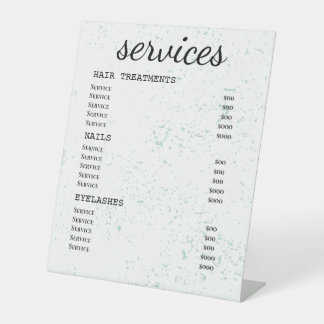 Signe De Table Menu Service Salon Moderne Mint Splatt
