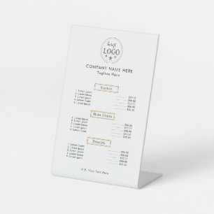 Signe De Table Menu Services - Signal Pedestal personnalisable