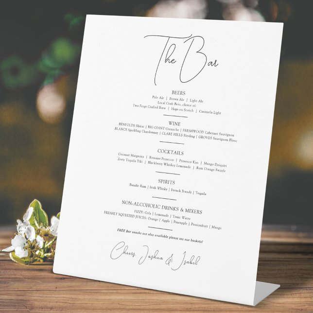 Signe De Table Menu simple simple mono mariage (Créateur téléchargé)