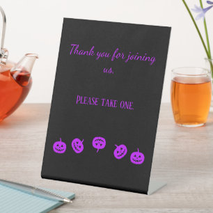 Signe De Table Merci Citrouille violet de la fête d'Halloween