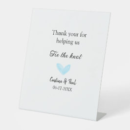Signe De Table merci cravate le noeud bleu coeur mariage rustique