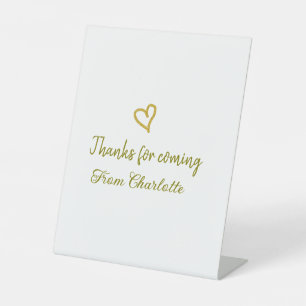 Signe De Table merci de venir ajouter nom message texte golden he