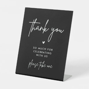 Signe De Table Merci Mariage noir minimaliste S'il vous plaît pre