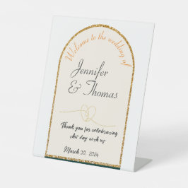 Signe De Table Merci pour célébrer notre mariage/or