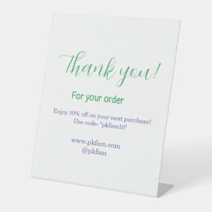 Signe De Table Merci pour l'achat de l'entreprise familiale socia